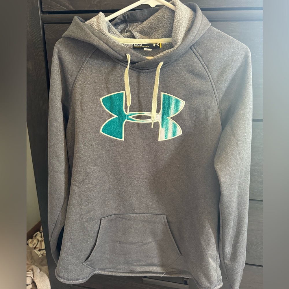 Under Armour Charcoal Hoodie with Aqua Accents